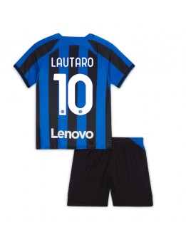 Inter Milan Lautaro Martinez #10 Heimtrikotsatz für Kinder 2022-23 Kurzarm (+ Kurze Hosen)